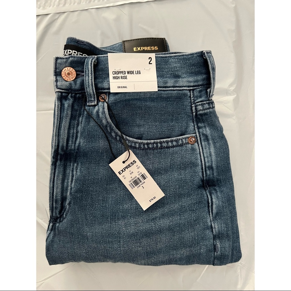 Express Cropped Wide Leg High Rise